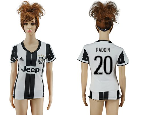 Women's Juventus #20 Padoin Home Soccer Club Jersey - Click Image to Close